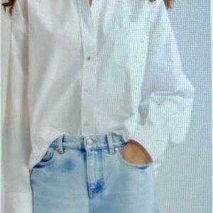 Stella McCartney Oversize Cotton Button-Up Shirt  6US/40IT